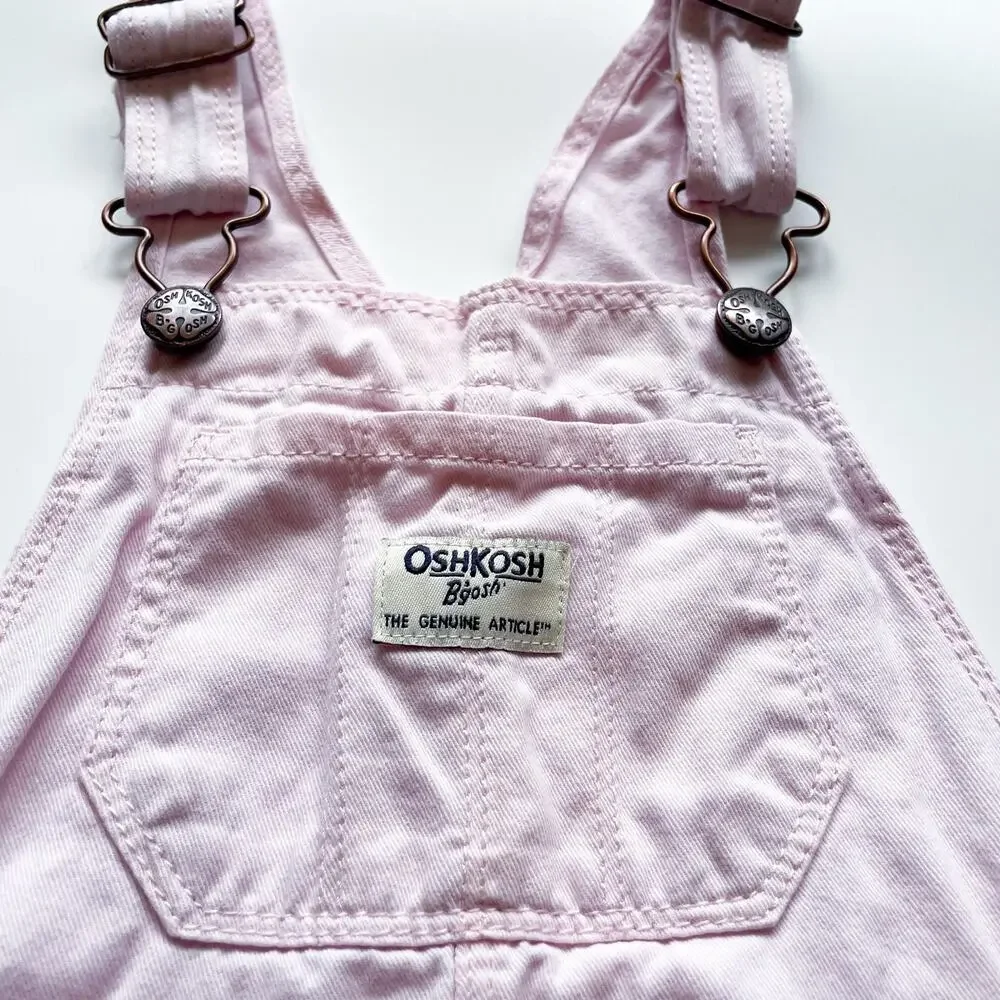 Girl's Light Pink OshKosh Bib Overalls Cotton Size 4T